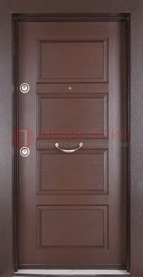 Коричневая входная дверь c МДФ панелью ЧД-28 в частный дом в Зеленограде