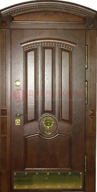 Хорошая стальная арочная дверь с декоративным элементом ДА-23 в Зеленограде