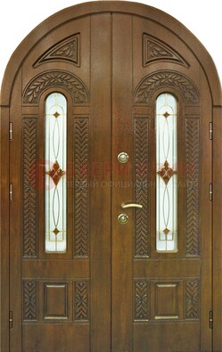Арочная уличная дверь с виноритом и стеклом ДА-39 в Балашихе