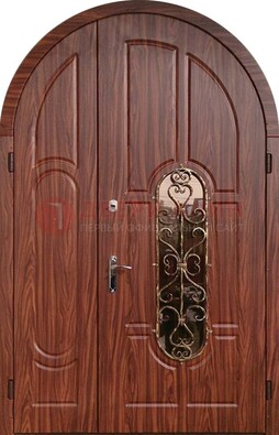Арочная двухстворчатая стальная дверь Винорит ДА-54 в Зеленограде