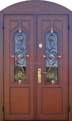 Двухстворчатая стальная дверь Винорит в форме арки ДА-55 в Зеленограде