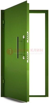 Зеленая металлическая бронированная дверь ДБ-8 в Зеленограде