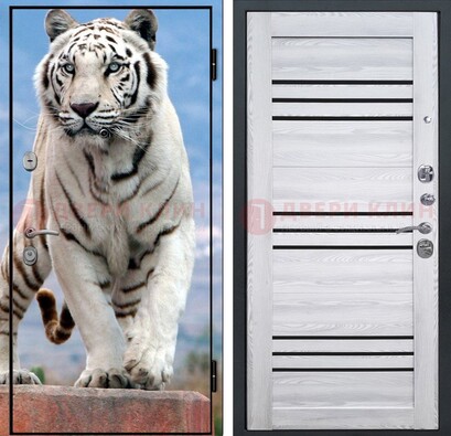 Стальная дверь с фотопечатью тигра ДФ-12 в Зеленограде