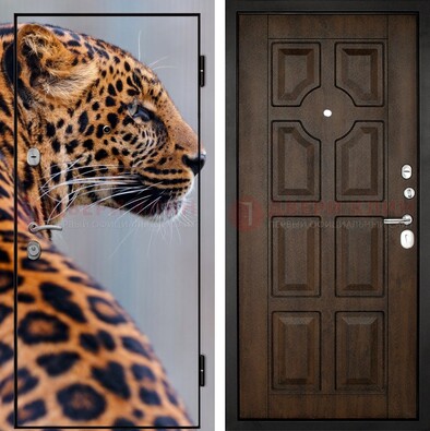 Металлическая дверь с фотопечатью леопарда ДФ-26 в Зеленограде