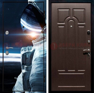 Стальная дверь с фотопечатью космонавта ДФ-4 в Зеленограде