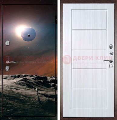 Стальная дверь с фотопечатью планет ДФ-8 в Зеленограде