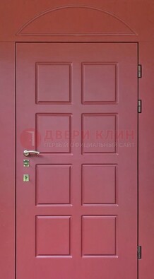 Красная стальная дверь с верхней фрамугой ДФГ-13 в Зеленограде