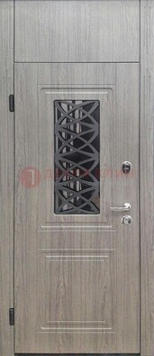 Металлическая дверь Винорит стекло и ковка с фрамугой ДФГ-33 в Зеленограде