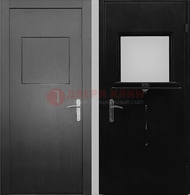 Черная стальная дверь в кассу ламинат внутри ДКС-3 в Зеленограде