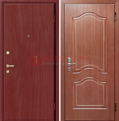 Красная металлическая дверь с ламинатом МДФ внутри ДЛ-8 в Зеленограде
