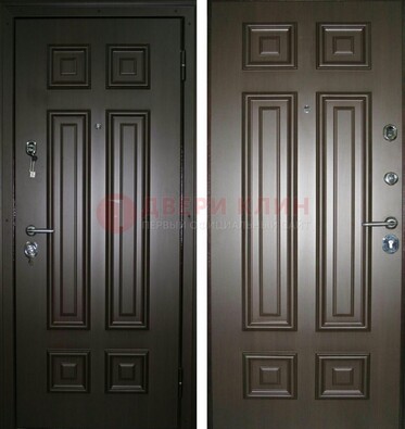 Темная металлическая дверь с МДФ ДМ-136 в квартиру в Зеленограде