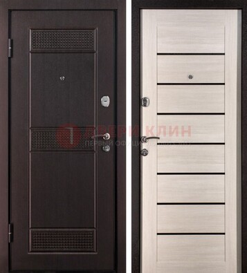 Темная стальная дверь с МДФ ДМ-147 для улицы в Зеленограде