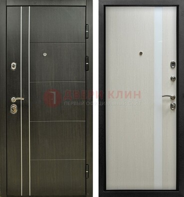 Морозостойкая темная металлическая дверь с МДФ ДМ-164 в Зеленограде