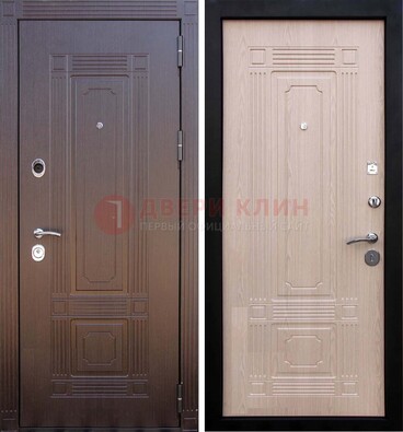 Коричневая входная дверь с МДФ ДМ-173 для кирпичного дома в Зеленограде