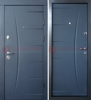Серая входная дверь с фигурной фрезеровкой МДФ ДМ-213 в Уфе