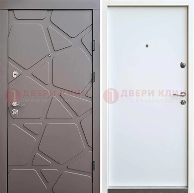 Серая входная дверь с филенчатой МДФ ДМ-216 в Сочи