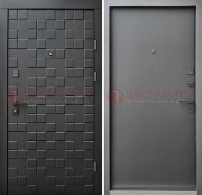 Темная стальная филенчатая дверь с МДФ ДМ-221 в Зеленограде