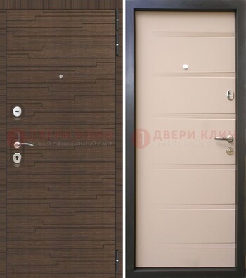 Коричневая  железная дверь c фрезерованной МДФ ДМ-248 в Зеленограде