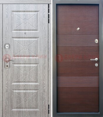 Серая филенчатая входная дверь МДФДМ-252 в Зеленограде