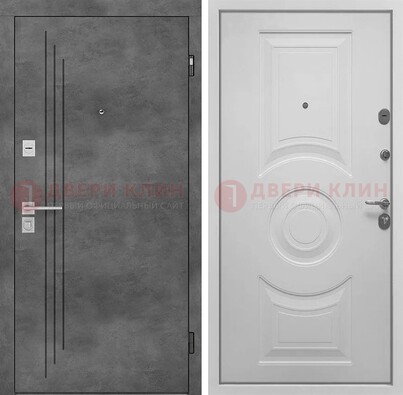 Металлическая серая дверь с МДФ светло-серой внутри ДМ-287 в Зеленограде
