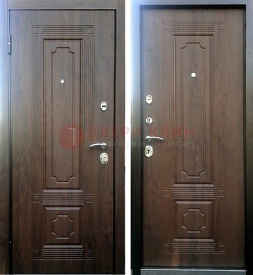 Коричневая металлическая дверь с МДФ ДМ-32 на дачу в Зеленограде