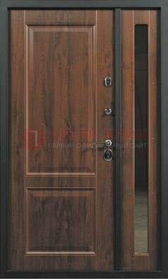 Темная железная дверь с панелью МДФ с зеркалом ДМ-338 в Зеленограде