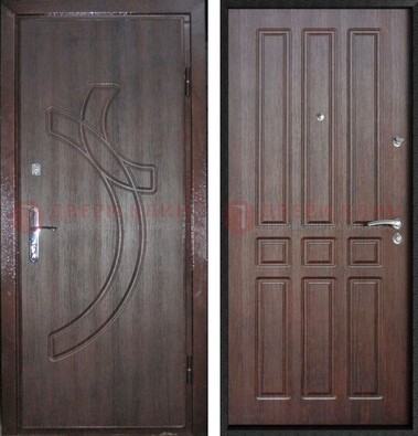 Коричневая железная дверь с МДФ и узором ДМ-345 в Зеленограде