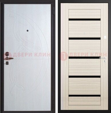 Белая стальная дверь с МДФ ДМ-346 в Зеленограде