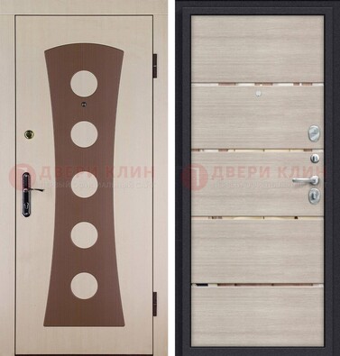 Светлая металлическая дверь с МДФ в квартиру ДМ-365 в Зеленограде