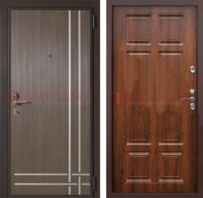 Темно-коричневая металлическая дверь с МДФ ДМ-373 в Зеленограде
