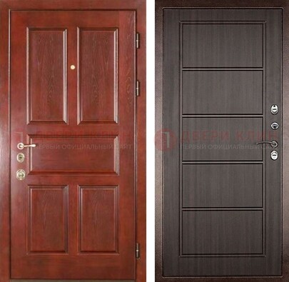 Красная металлическая дверь с МДФ в квартиру ДМ-387 в Зеленограде