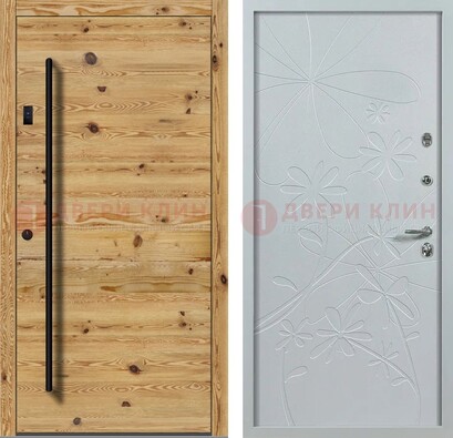 Металлическая дверь с МДФ в светлом цвете ДМ-412 в Зеленограде