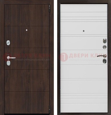 Темная квартирная дверь с МДФ хайтек ДМ-451 в Зеленограде