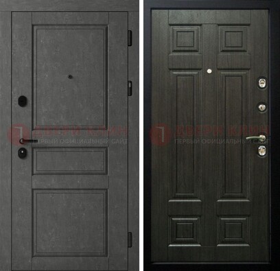 Серая стальная дверь с классическими МДФ ДМ-456 в Зеленограде