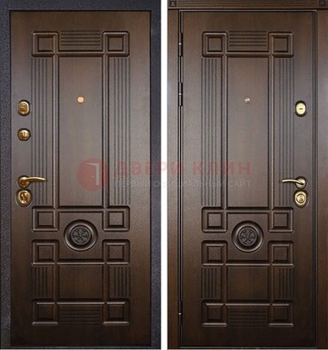 Квартирная коричневая железная дверь с МДФ ДМ-45 в Зеленограде