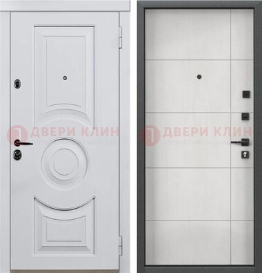 Белая железная дверь с МДФ в квартиру ДМ-463 в Зеленограде