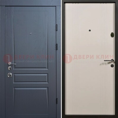 Темно-серая стальная дверь с МДФ хайтек ДМ-481 в Зеленограде
