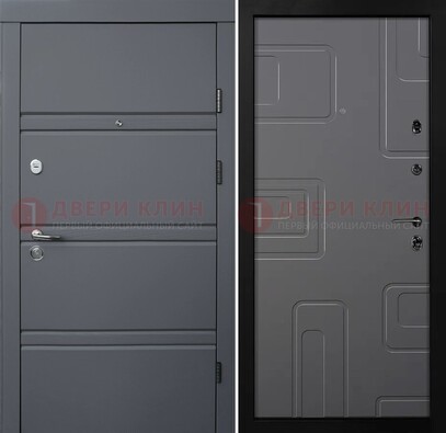 Серая металлическая дверь с МДФ в квартиру ДМ-485 в Зеленограде