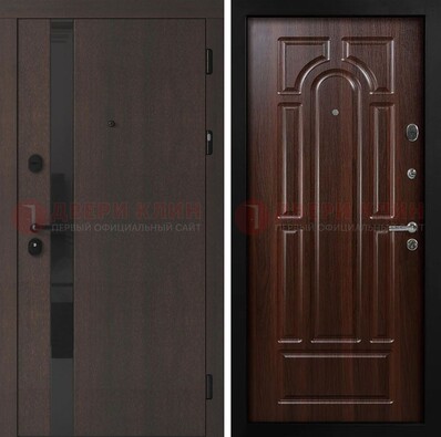 Темная входная дверь с МДФ панелями в квартиру ДМ-499 в Зеленограде