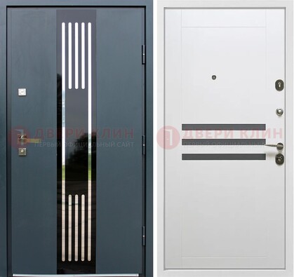 Темная квартирная дверь с разными МДФ ДМ-504 в Зеленограде