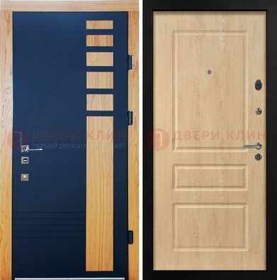 Двухцветная железная дверь с МДФ в квартиру ДМ-511 в Зеленограде