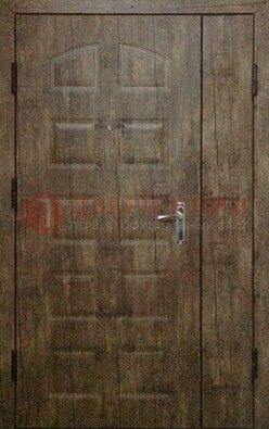 Коричневая тамбурная двухстворчатая дверь с МДФ ДМ-539 в Зеленограде