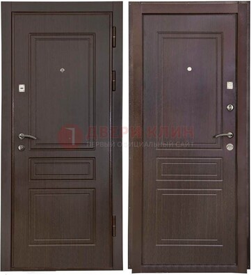 Антивандальная коричневая железная дверь с МДФ ДМ-61 в Зеленограде