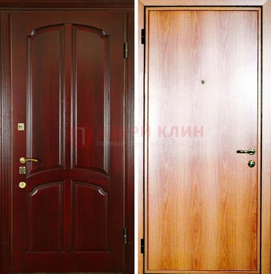 Темная железная дверь с массивом дуба ДМД-13 в Зеленограде
