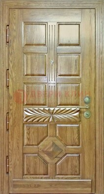 Светлая стальная дверь с массивом дуба и узором ДМД-63 в Зеленограде