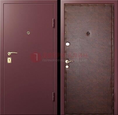 Бордовая железная дверь с нитроэмалью ДН-1 в Зеленограде
