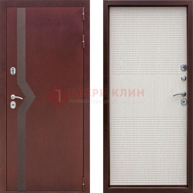 Бордовая металлическая дверь с порошковым напылением ДП-100 в Зеленограде