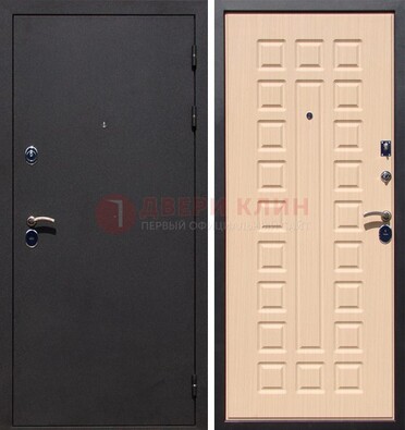 Черная стальная дверь с порошковым окрасом МДФ внутри ДП-102 в Зеленограде