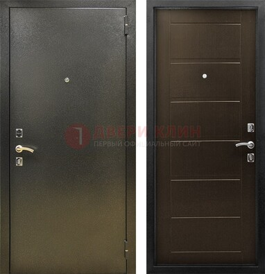 Темная металлическая дверь с порошковым напылением ДП-105 в Зеленограде