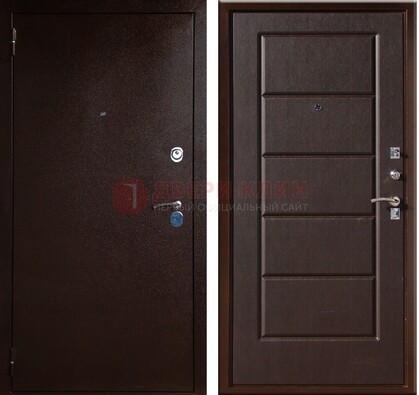 Темная входная дверь с порошковым окрасом ДП-113 в Зеленограде